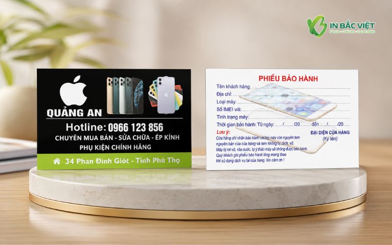 Mẫu phiếu bảo hành khi mua điện thoại tại cửa hàng chuyên nghiệp