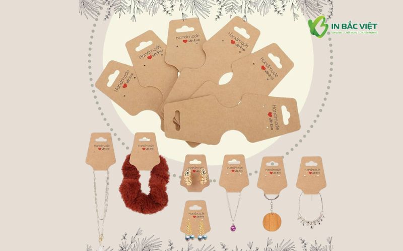 Tag treo phụ kiện trang sức Kraft đồng bộ, đẹp mắt