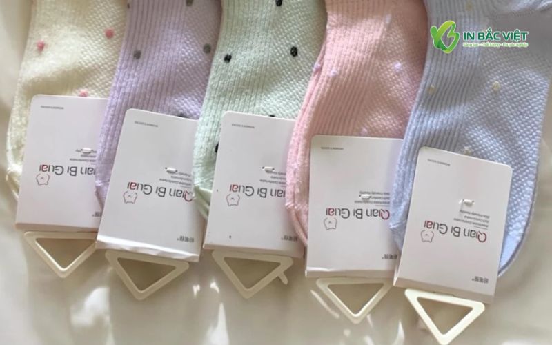Mẫu thẻ bài treo vớ nữ bằng giấy Ivory đẹp, dày dặn