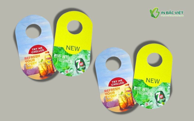 Mẫu thẻ treo chai lọ nước uống thu hút khách hàng