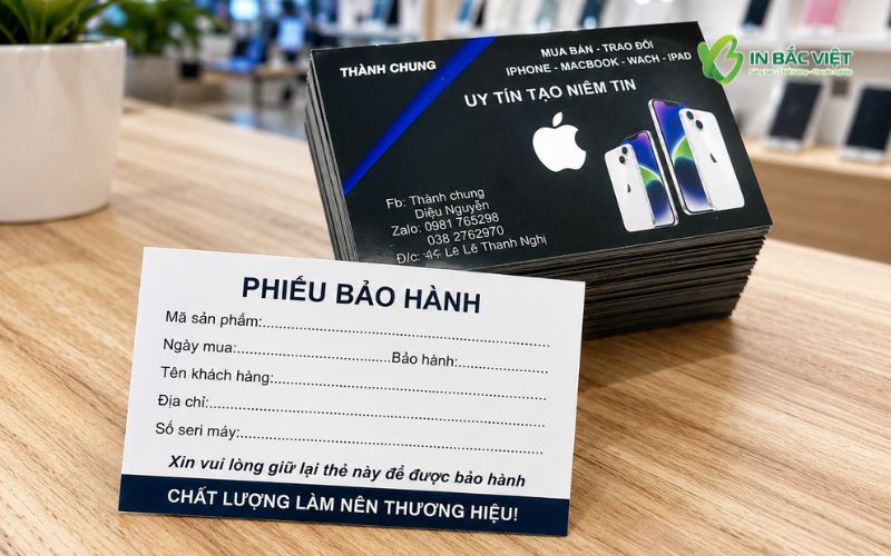 Phiếu bảo hành iPhone, iPad, MacBook và smartphone