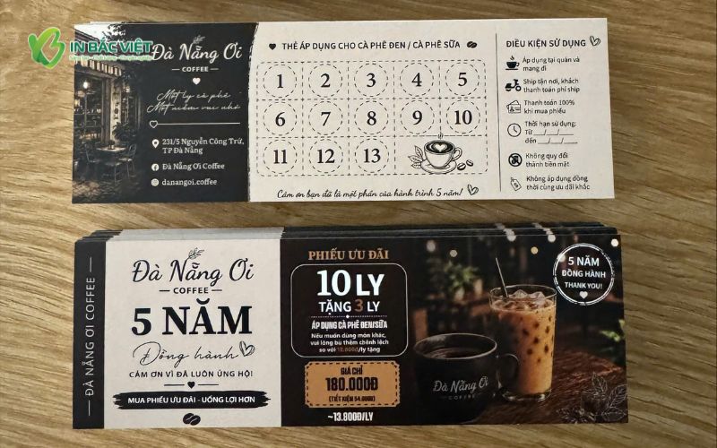 Phiếu ưu đãi cà phê theo combo dành cho khách hàng thân thiết