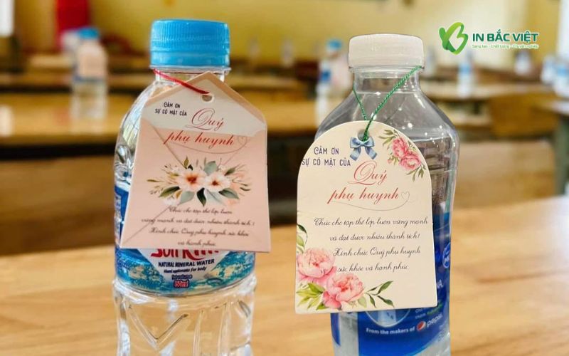 Mẫu Tag treo cổ chai nước dành cho sự kiện