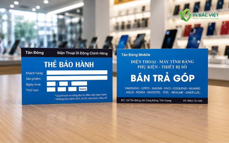 Thẻ bảo hành kết hợp trả góp giúp cửa hàng điện thoại tối ưu chi phí in ấn