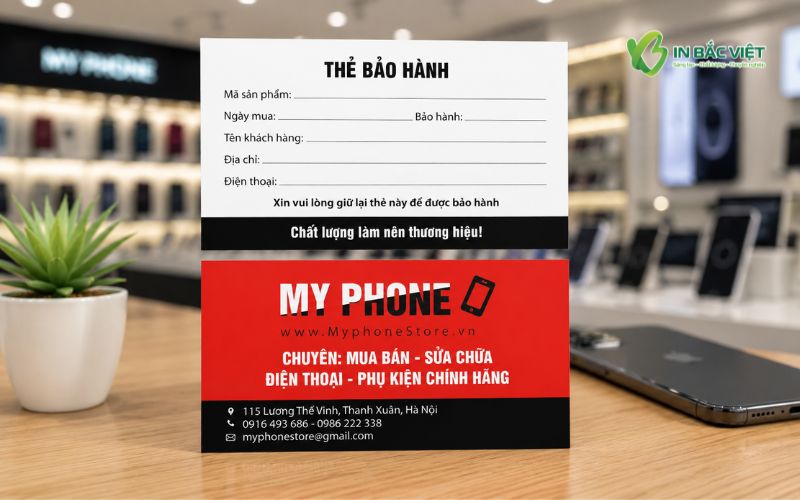 Mẫu thẻ bảo hành dành cho phụ kiện điện thoại và smartphone