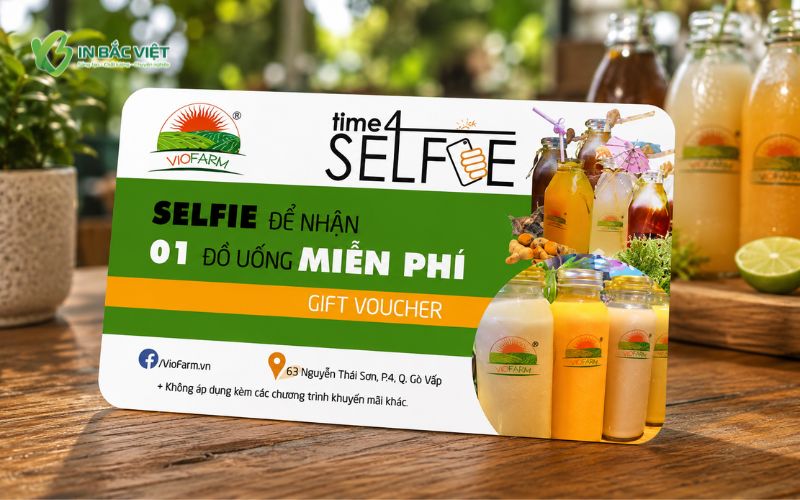 Thẻ tặng đồ uống miễn phí bo góc ấn tượng dành cho chương trình khuyến mãi