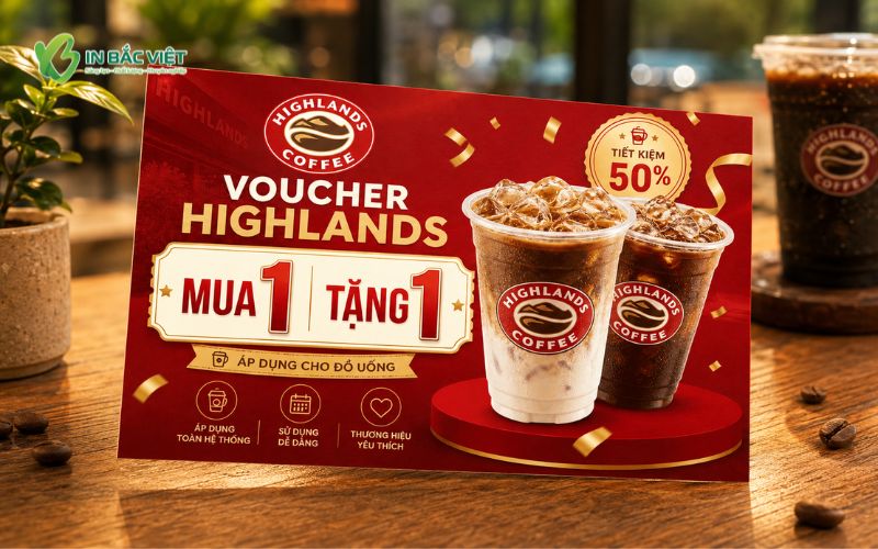 Voucher Highlands Coffee ưu đãi mua 1 tặng 1 đồ uống