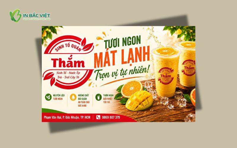 Mẫu Voucher sinh tố, nước ép trái cây bắt mắt