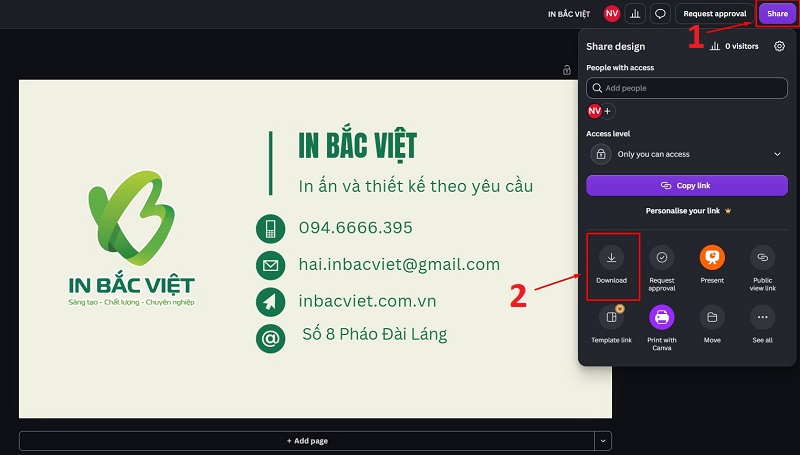 Cách tải file thiết kế Canva để in