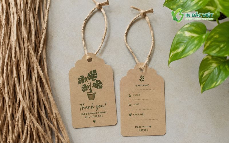 Dây giấy xoắn buộc Tag mác kết hợp Tag giấy Kraft