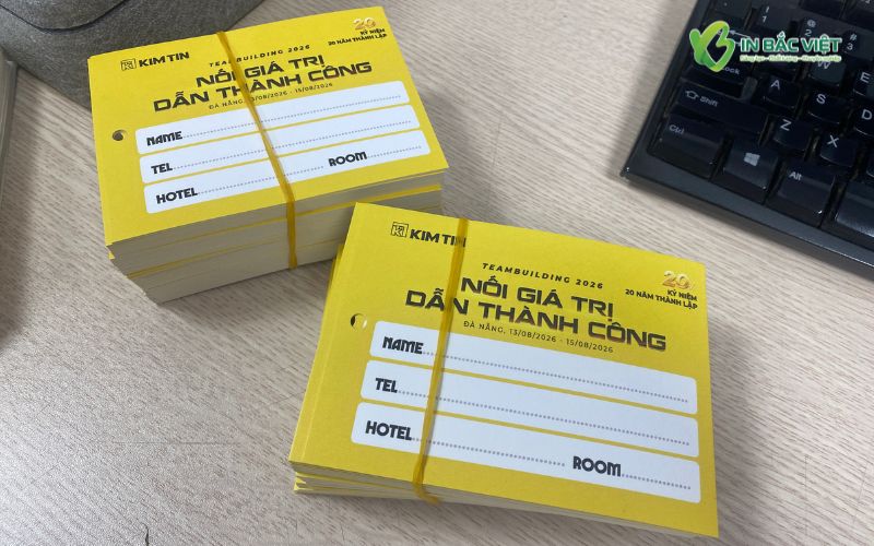 Đơn hàng in tag treo vali theo yêu cầu được hoàn thiện tại xưởng In Bắc Việt