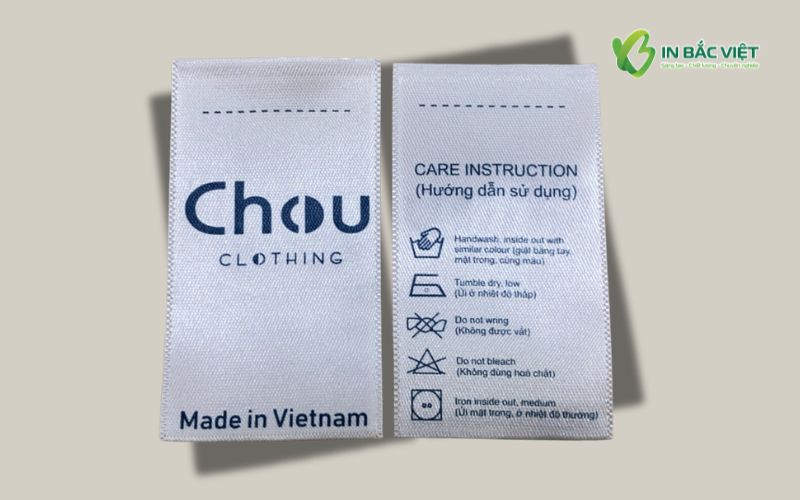 Mẫu mác Satin dệt biên hướng dẫn sử dụng chi tiết, in rõ nét