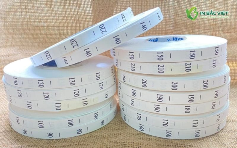 Mác size trẻ em in trên vải nilon dạng cuộn
