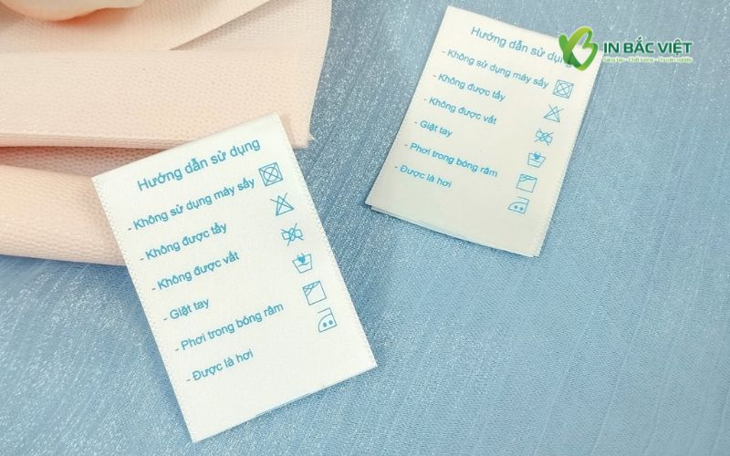 Nhãn mác Satin hướng dẫn sử dụng cho rèm cửa nội thất