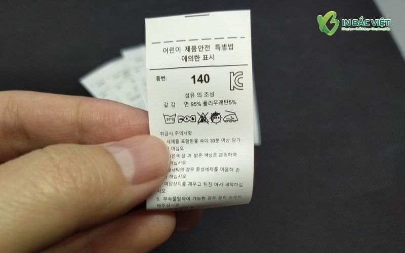 Mác vải giấy dai in nội dung tiếng Hàn