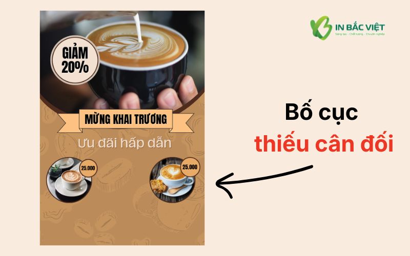 Lỗi bố cục thiết kế thiếu cân đối trong ấn phẩm quảng cáo