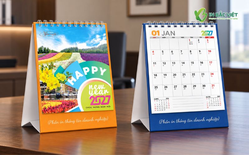 Lịch để bàn chữ A phôi sẵn in logo doanh nghiệp