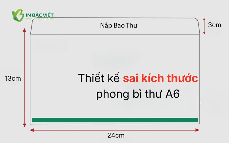 Lỗi thiết kế sai kích thước ấn phẩm phong bì A6