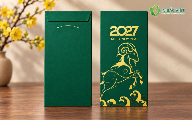 Mẫu lì xì 2027 hình con dê đẹp đón Xuân Đinh Mùi