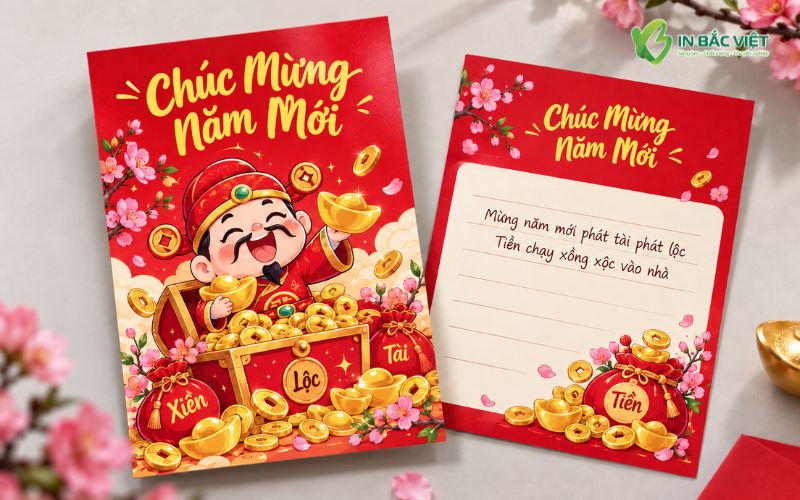 Mẫu thiệp chúc mừng năm mới bạn bè phong cách hài hước, vui nhộn