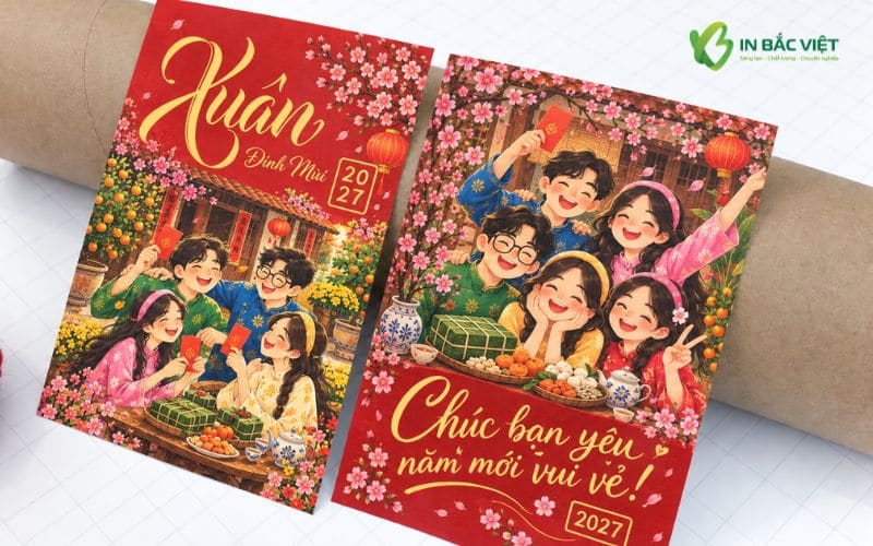 Thiệp chúc Tết bạn bè vui nhộn, trẻ trung