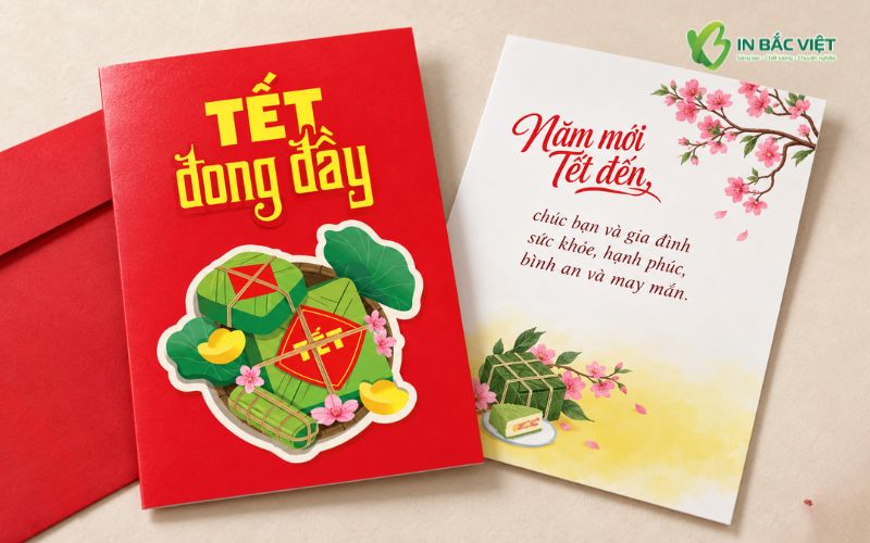 Thiệp chúc Tết bạn bè phong cách truyền thống đẹp