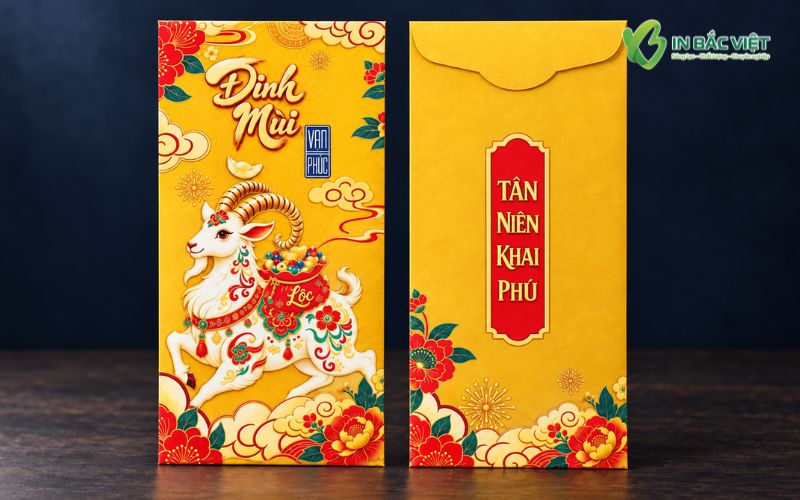 Phong bao lì xì Đinh Mùi 2027 đẹp dành cho doanh nghiệp