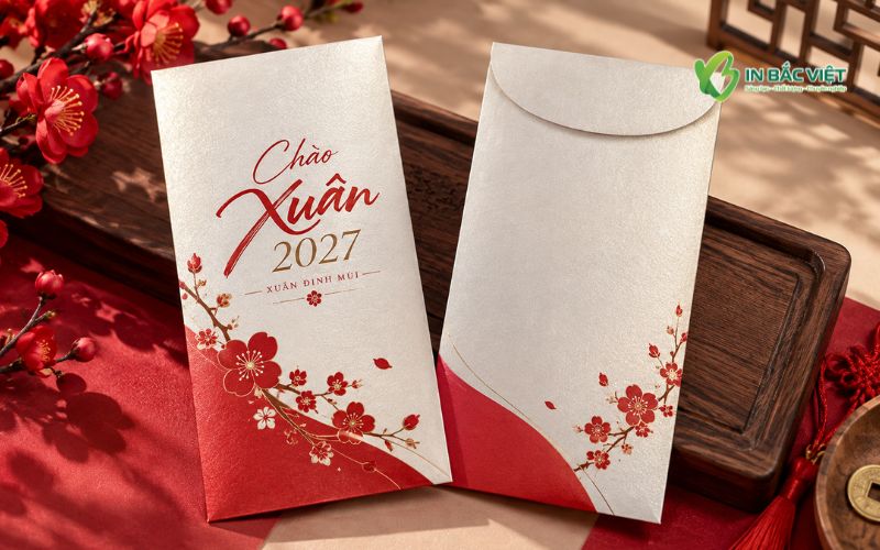 Lì xì Chào Xuân 2027 bằng giấy ánh trai tạo hiệu ứng nổi bật