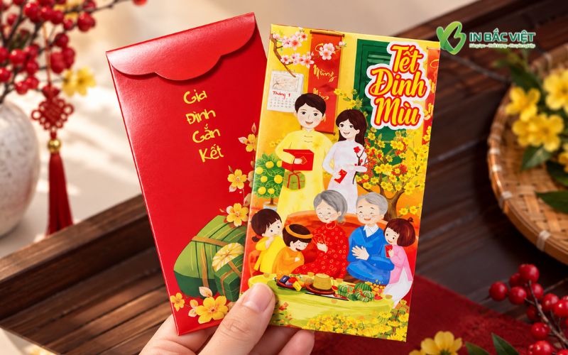 Mẫu lì xì Tết Đinh Mùi cán màng bóng
