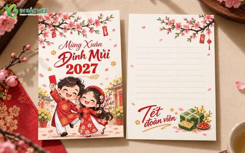 Mẫu thiệp chúc Tết dành cho cặp đôi có phần viết lời chúc tay