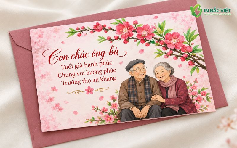 Mẫu thiệp chúc Tết ông bà thiết kế theo yêu cầu
