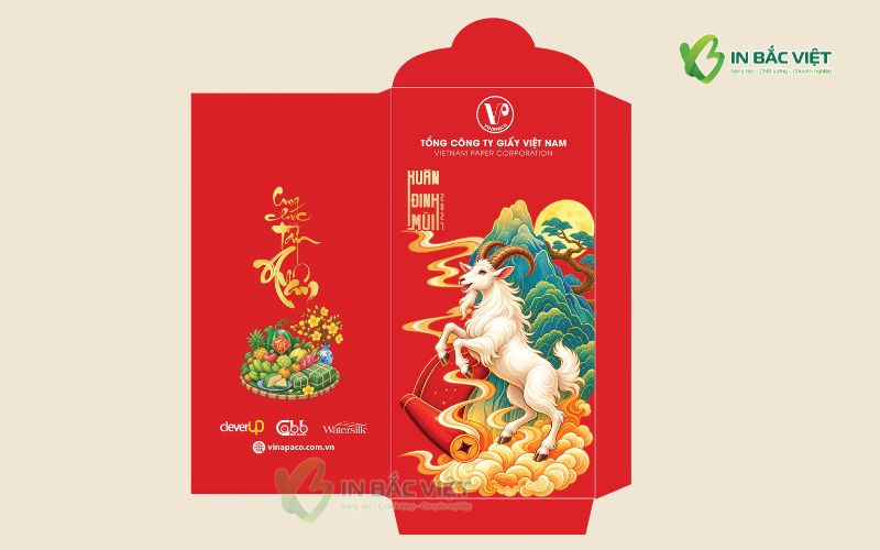 Thiết kế bao lì xì Tết 2027 theo yêu cầu tại In Bắc Việt