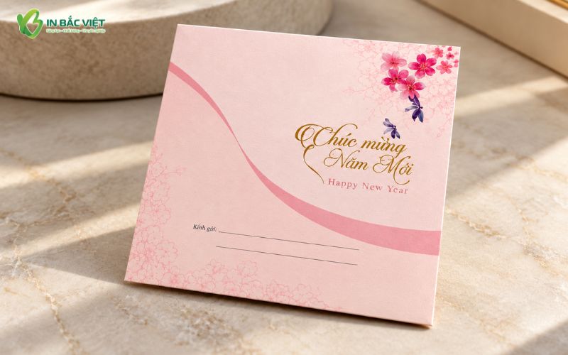 Mẫu phong bì Happy New Year đẹp, thiết kế theo yêu cầu