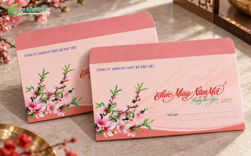 Mẫu phong bì Tết doanh nghiệp đẹp, thiết kế theo yêu cầu