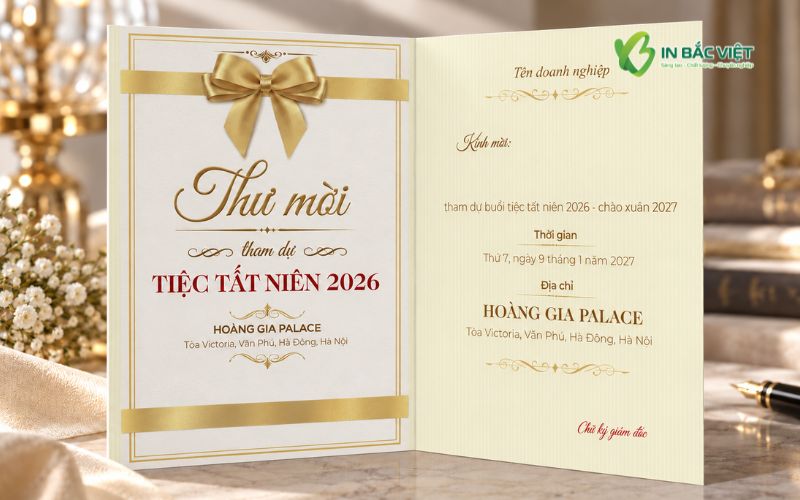 Mẫu thư mời tất niên 2026 thiết kế theo yêu cầu