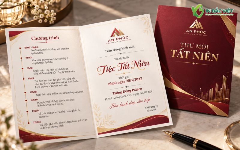 Mẫu thư mời tiệc tất niên công ty có lịch trình chương trình