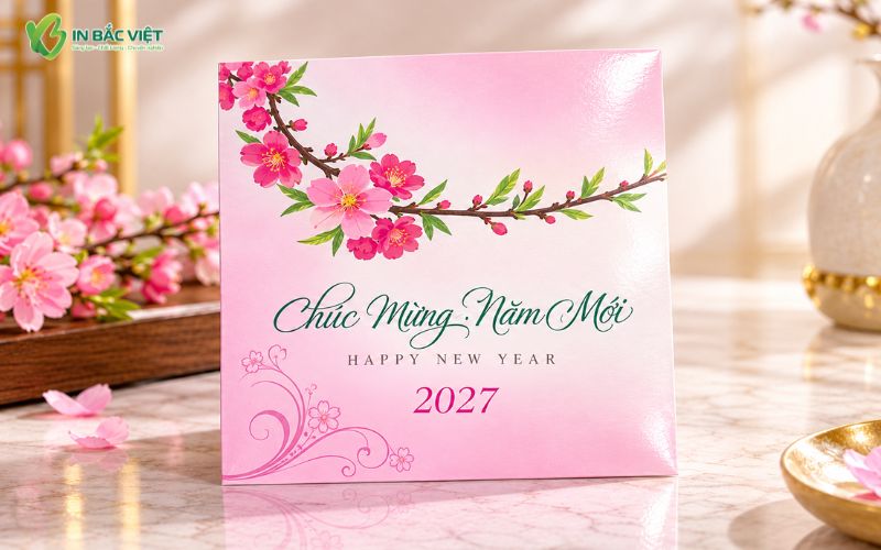 Mẫu phong bì chúc Tết Đinh Mùi 2027 kiểu dáng vuông