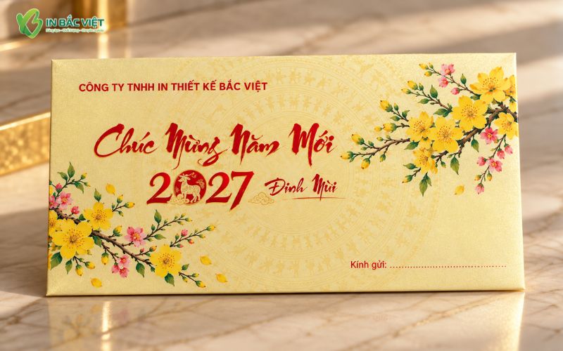 Phong thư chúc mừng năm mới Xuân Đinh Mùi thiết kế nổi bật